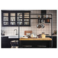 VADHOLMA Kitchen island, black/oak, 126x79x90 cm