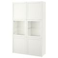 BESTÅ Storage combination w glass doors, Hanviken/Sindvik white, clear glass, 120x40x192 cm