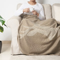 HEMMAVE Blanket, beige/deer pattern, 120x180 cm