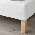 LYNGÖR Slatted mattress base with legs, white, Standard Double