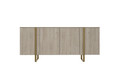 Four-Door Cabinet Verica 200cm, biscuit oak/gold legs