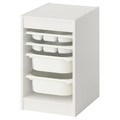 TROFAST Storage combination w boxes/trays, white/white, 34x44x56 cm