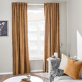 SANELA Room darkening curtains, 1 pair, light brown, 140x300 cm