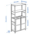 IVAR Shelving unit, with 2 doors pine/felt, 89x50x179 cm