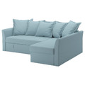 HOLMSUND Corner sofa-bed, Orrsta light blue, 230x90 cm