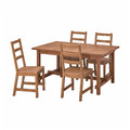 NORDVIKEN / NORDVIKEN Table and 4 chairs, antique stain, antique stain, 152/223x95 cm