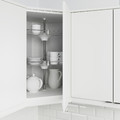 METOD Corner wall cabinet with carousel, white/Stensund beige, 68x80 cm