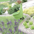 Garden Container Basket on Wheels Plastic Wheelbarrow 55L, olive