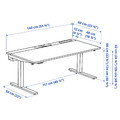 MITTZON Desk sit/stand, electric black stained ash veneer/white, 140x60 cm