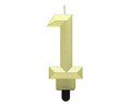 Birthday Candle 1 Diamond 7.6cm, gold