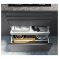 EKBACKEN Worktop, dark grey, marble effect laminate, 186x2.8 cm