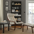 POÄNG Armchair and footstool, brown/Gunnared beige