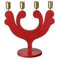 VINTERFINT Candle holder for 4 candles, red, 29 cm