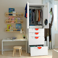 SMÅSTAD / PLATSA Wardrobe, white grey/with 4 drawers, 60x57x181 cm