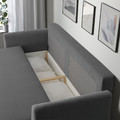 BRISSUND 3-seat sofa-bed, Hakebo dark grey