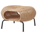 GAMLEHULT Footstool with storage, rattan, anthracite