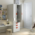 SMÅSTAD / PLATSA Wardrobe, white white/with 3 drawers, 60x57x181 cm