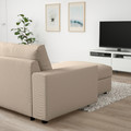 VIMLE 4-seat sofa with chaise longue, with wide armrests/Hallarp beige