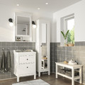 HEMNES / RÄTTVIKEN Bathroom furniture, set of 5, white, Runskär tap, 62 cm