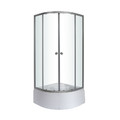 Shower Enclosure Arkell, semi-circular, high shower tray, 90 x 90 x 197 cm, chrome/transparent