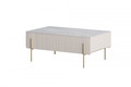 Coffee Table with Drawers Malmi 100 cm, cashmere, crema bianca, gold legs