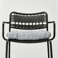 LÄCKÖ/VIHOLMEN Chair with armrests, outdoor dark grey/Klösan blue