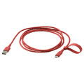 LILLHULT USB-A to USB-C, 1.5 m, red