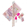 School Set Magical Unicorn - Notepad, Pencils, Hghlighter, Eraser, Sharpener