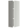 METOD Wall cabinet with shelves, white/Bodbyn grey, 20x80 cm