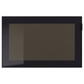 GLASSVIK Glass door, black, smoked glass, 60x38 cm