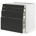 METOD / MAXIMERA Base cab 4 frnts/4 drawers, white/Upplöv matt anthracite, 80x60 cm