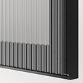 BESTÅ TV storage combination/glass doors, dark grey Lappviken/Fällsvik anthracite, 300x42x193 cm