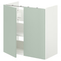 ENHET Bs cb f wb w shlf/doors, white/pale grey-green, 60x32x60 cm