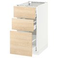 METOD / MAXIMERA Base cabinet with 3 drawers, white/Askersund light ash effect, 40x60 cm
