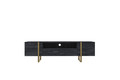 TV Cabinet Verica 200 cm, charcoal/gold legs