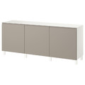 BESTÅ Storage combination with doors, white/Hammarsmed/Stubbarp beige, 180x42x74 cm