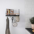 ÅKERBRUK Wall organiser w hooks, 42x12x26 cm