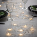 FRÖJDA LED lighting chain with 40 lights, battery-operated leaf/white