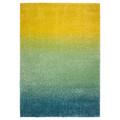 HOTELLRUM Rug, high pile, blue/green yellow, 133x195 cm