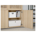 BESTÅ Storage combination w/glass doors, Lappviken, Sindvik white stained oak, clear glass, 120x40x192 cm