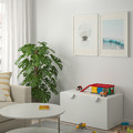 SMÅSTAD Bench with toy storage, white, white, 90x50x48 cm