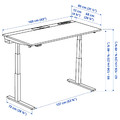 MITTZON Desk sit/stand, electric white/black, 160x80 cm