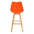 Bar Stool Norden Wood, high, PP, orange