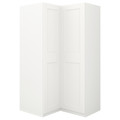 PAX Corner wardrobe, white, Grimo white, 111/111x201 cm