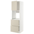 METOD / MAXIMERA Hi cab f ov w dr/2 frnts/2 hi drwrs, white/Havstorp beige, 60x60x200 cm