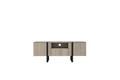 TV Cabinet Verica 150 cm, biscuit oak/black legs