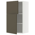 METOD Wall cabinet with shelves/2 doors, white/Havstorp brown-beige, 60x100 cm