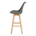 Bar Stool Norden Wood, high, PP, dark grey