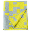 BRÄNNBOLL Throw, pale blue/bright yellow, 130x170 cm