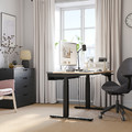 MITTZON Desk sit/stand, electric birch veneer/black, 120x80 cm